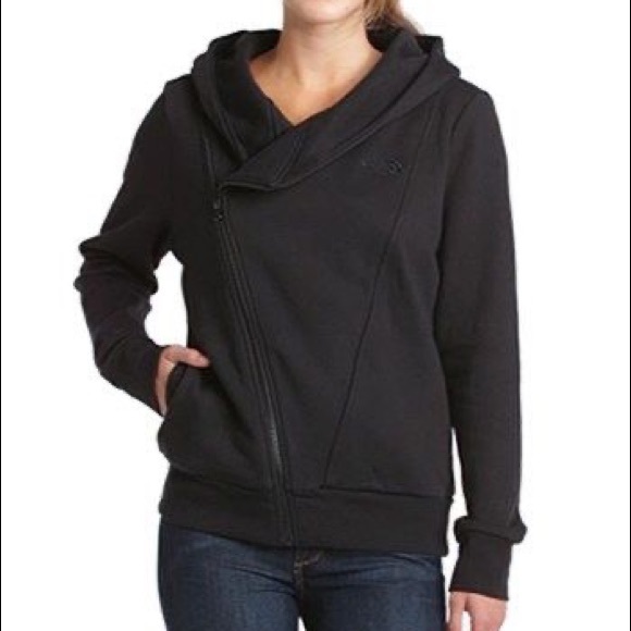 north face asymmetrical zip hoodie